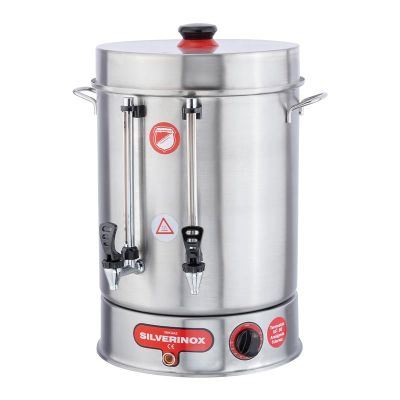 SilverInox Çay Makinesi, Metal Basmalı Musluklu, 160 Bardak Kapasiteli, 15 L